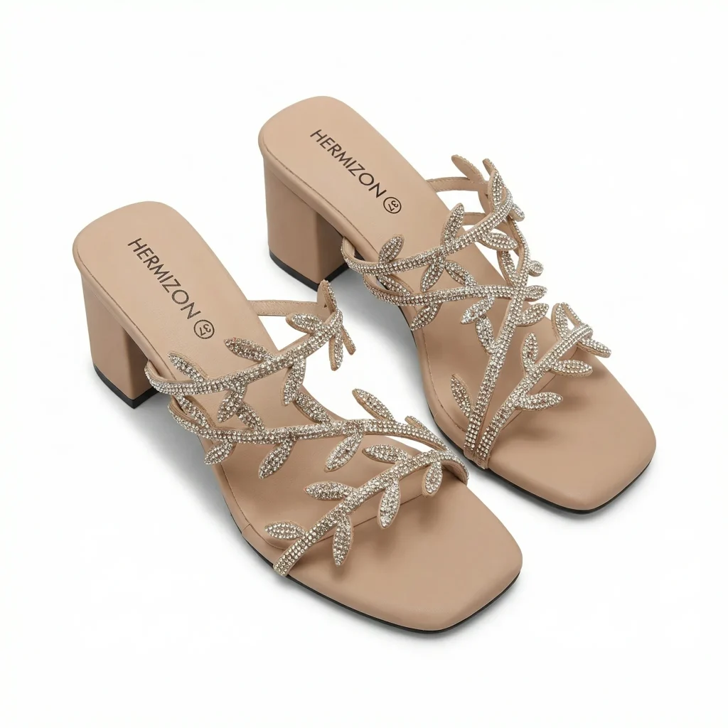 Anya — Rhinestone Block Heel