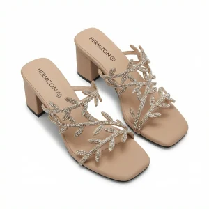 Anya — Rhinestone Block Heel