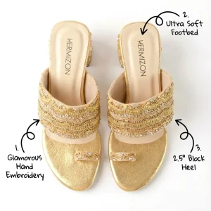 Hestia — Golden Bridal Heel — view 3