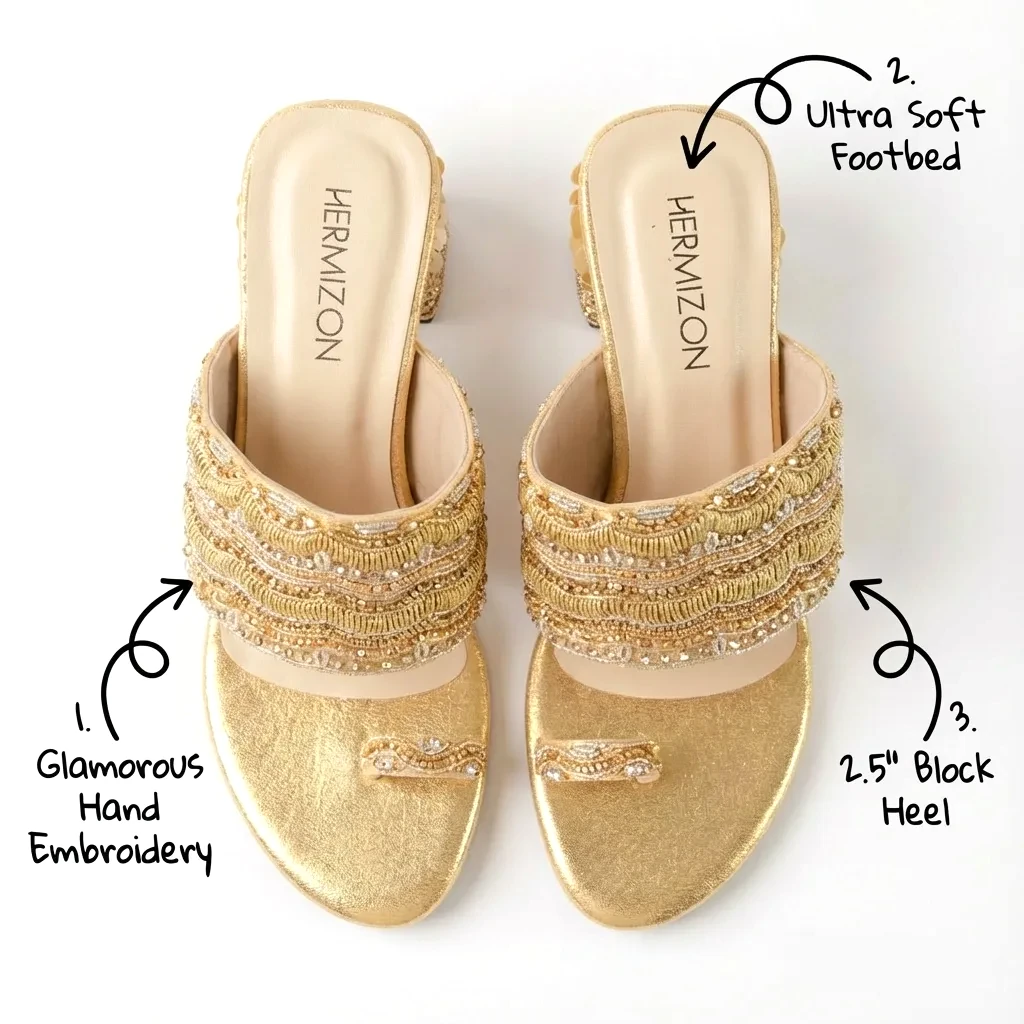 Hestia — Golden Bridal Heel — view 3