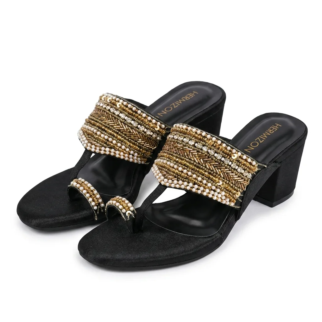 Irina — Golden Beadwork Heel