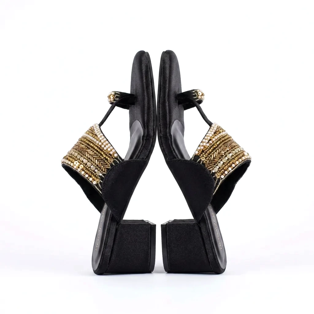 Irina — Golden Beadwork Heel — view 3