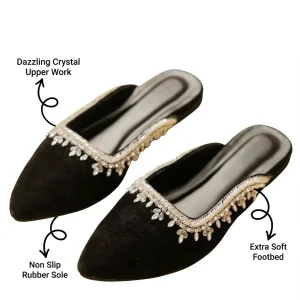 Marwa — Crystal Embroidered Mule — view 3