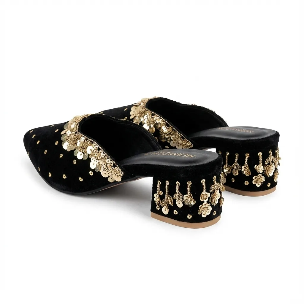 Nuriya — Black & Gold Pump — view 3