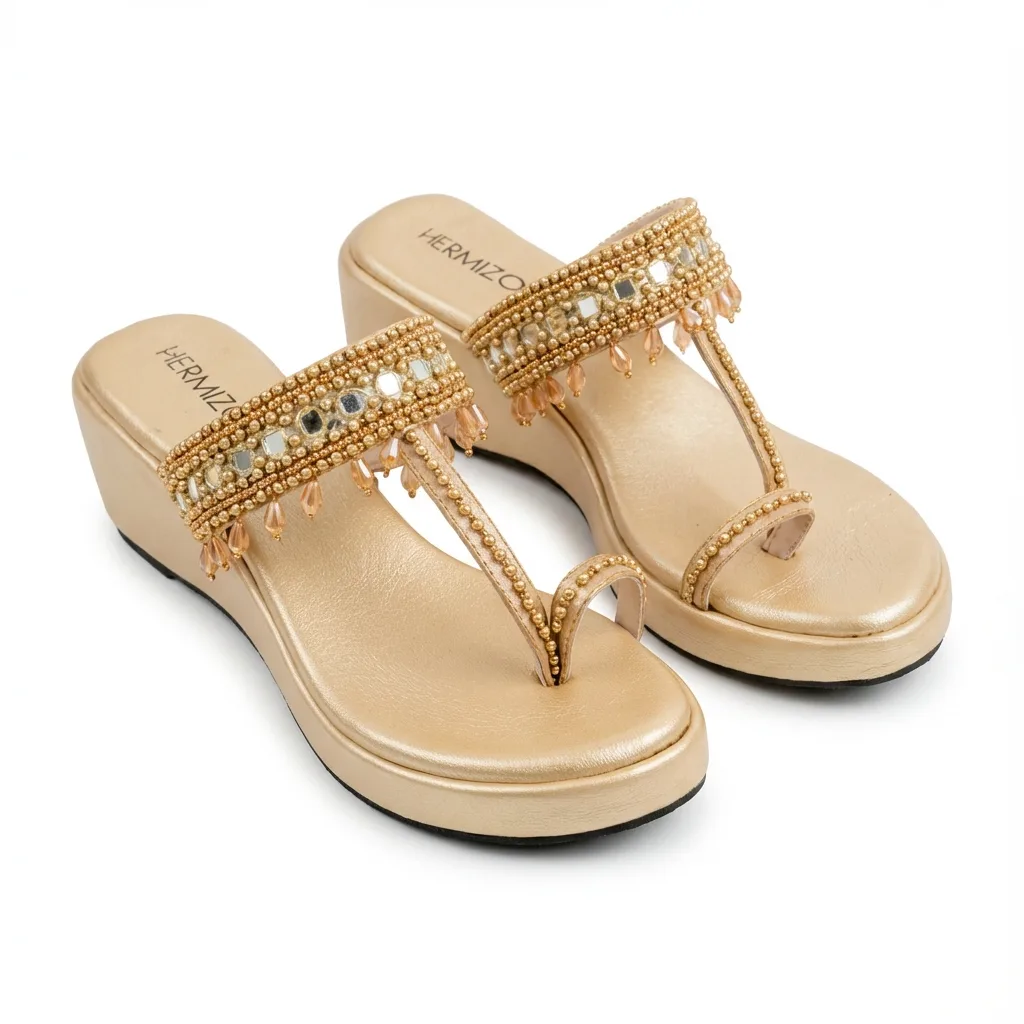 Perrin — Golden Platform Wedge