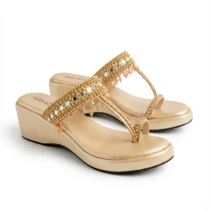 Perrin — Golden Platform Wedge — view 2
