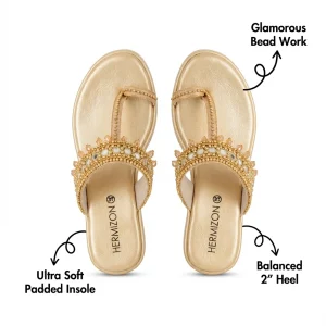 Perrin — Golden Platform Wedge — view 3