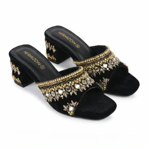 Priya — Black & Gold Heel