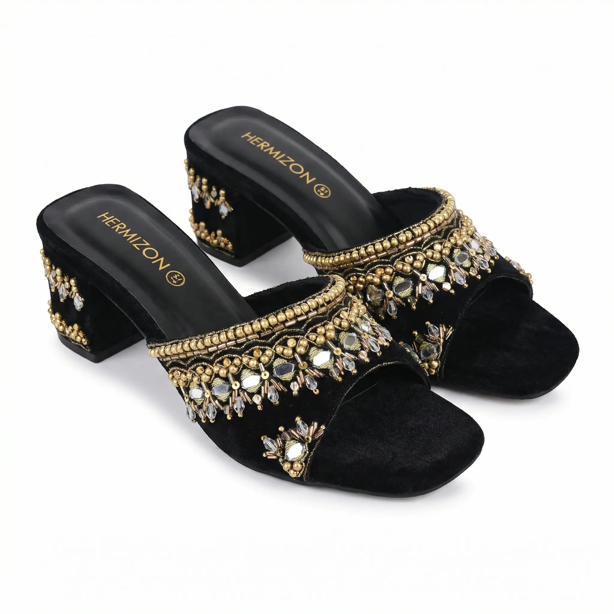 Priya — Black & Gold Heel
