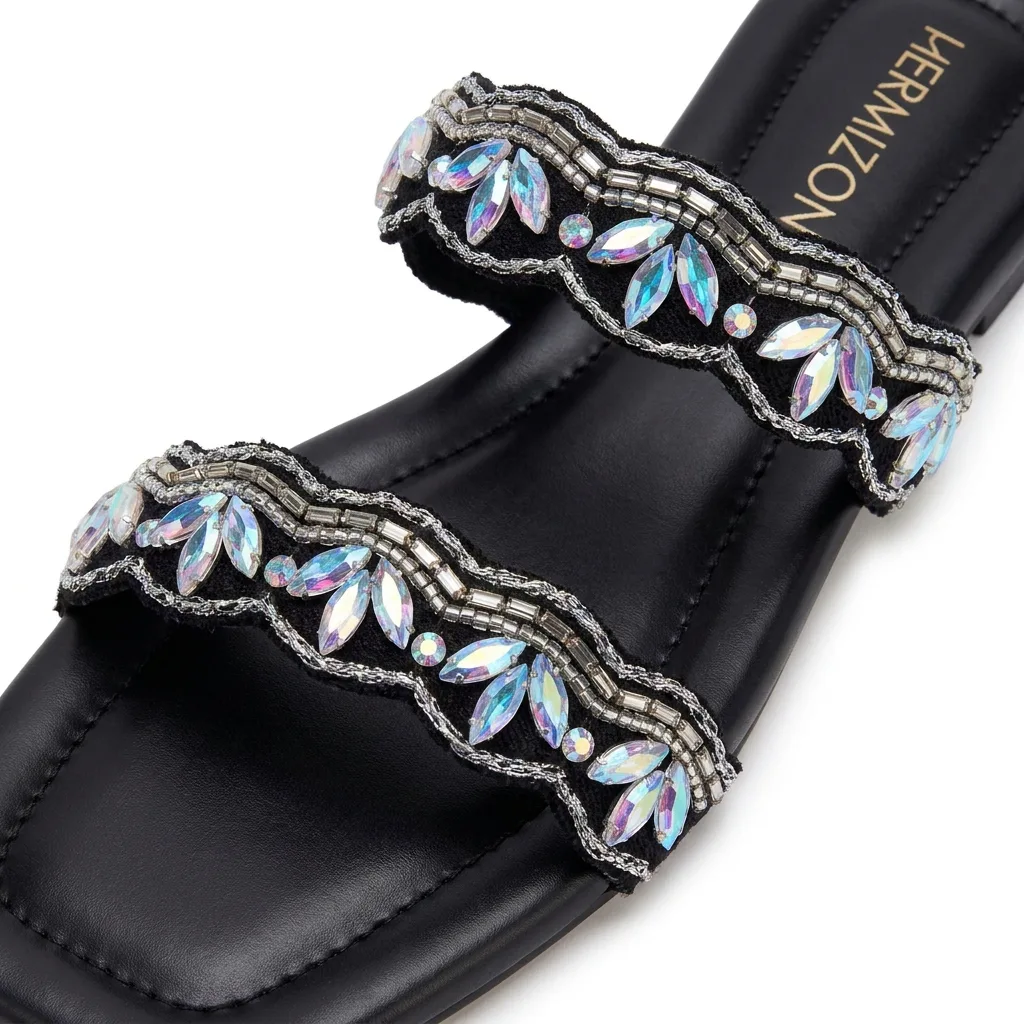 Ravina — Crystal Dual Strap Flat — view 3