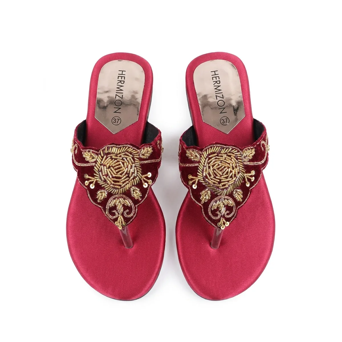 Ruzeen — Zardozi Embroidered Flat
