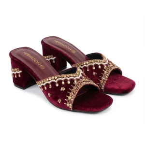 Tiani — Maroon Velvet Heel