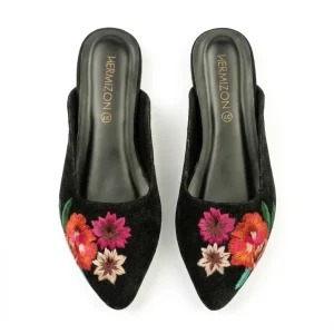 Velora — Floral Embroidered Mule