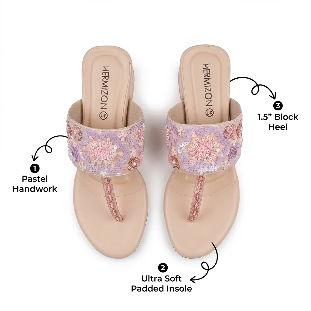 Violetta — Sequin Bridal Heel — view 3